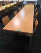 6x Canteen Tables & 13 Chairs