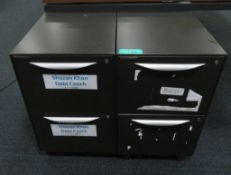 2x Howarth 2 Drawer Storage Cabinet. No Keys Included.