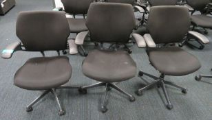 3x Humanscale Freedom Task Office Swivel Chairs. Varying Condition.