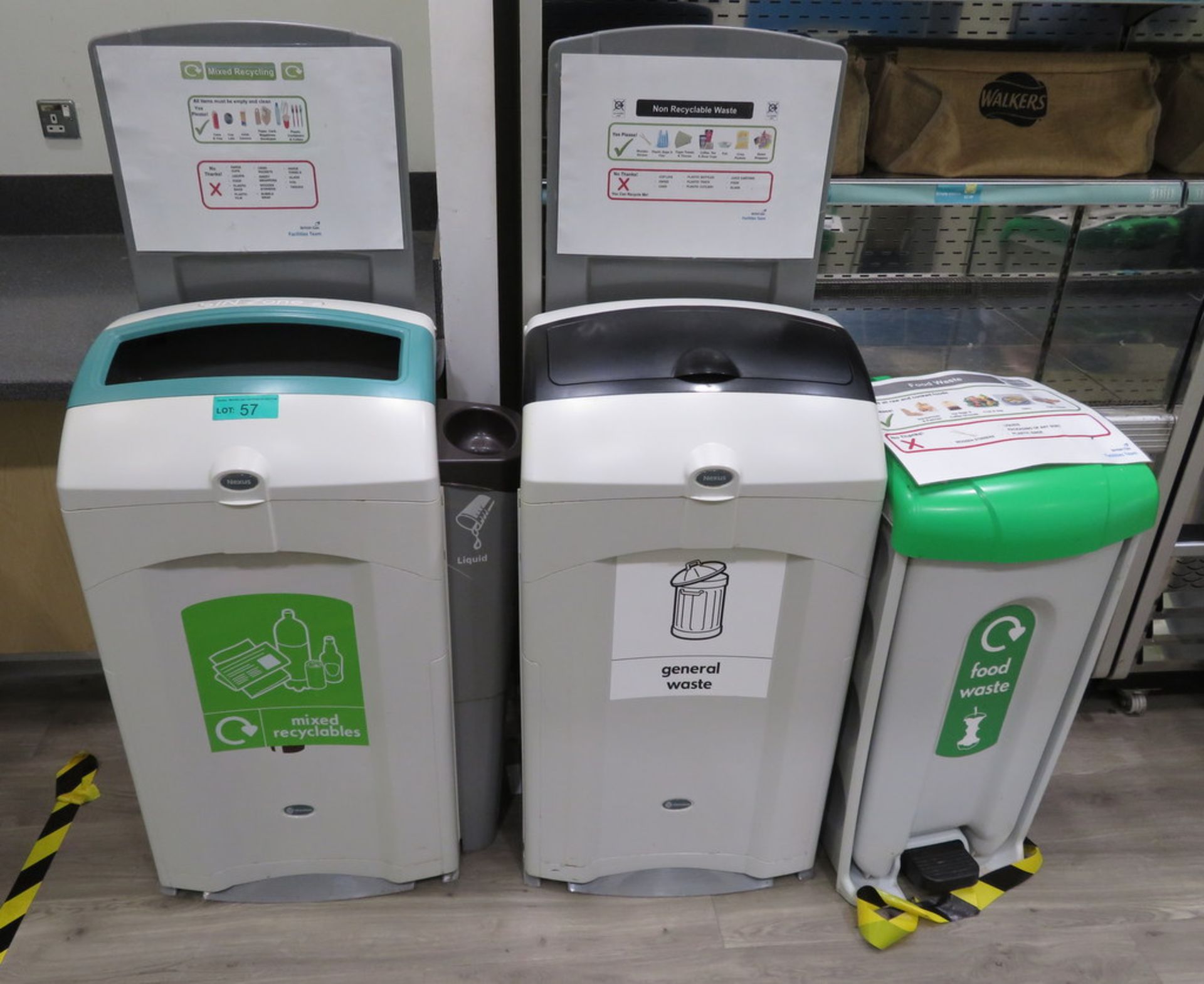 3x Various Waste Bins. To Include: General Waste, Mixed Recyclables & Food Waste.