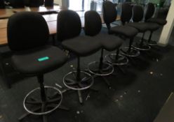 7x Barstool Style TW01/DM Office Swivel Chairs. Varying Condition.