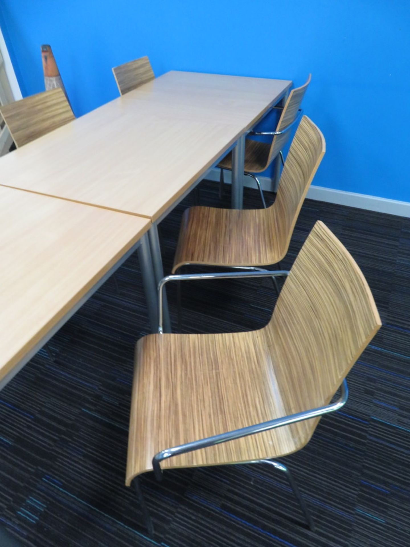 3x Canteen Tables & 6 Chairs - Image 3 of 3