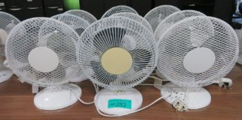 9x Various Desk Fans. Untested.