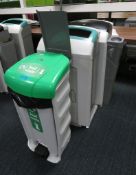 3x Various Waste Bins. To Include: General Waste, Mixed Recyclables & Food Waste.