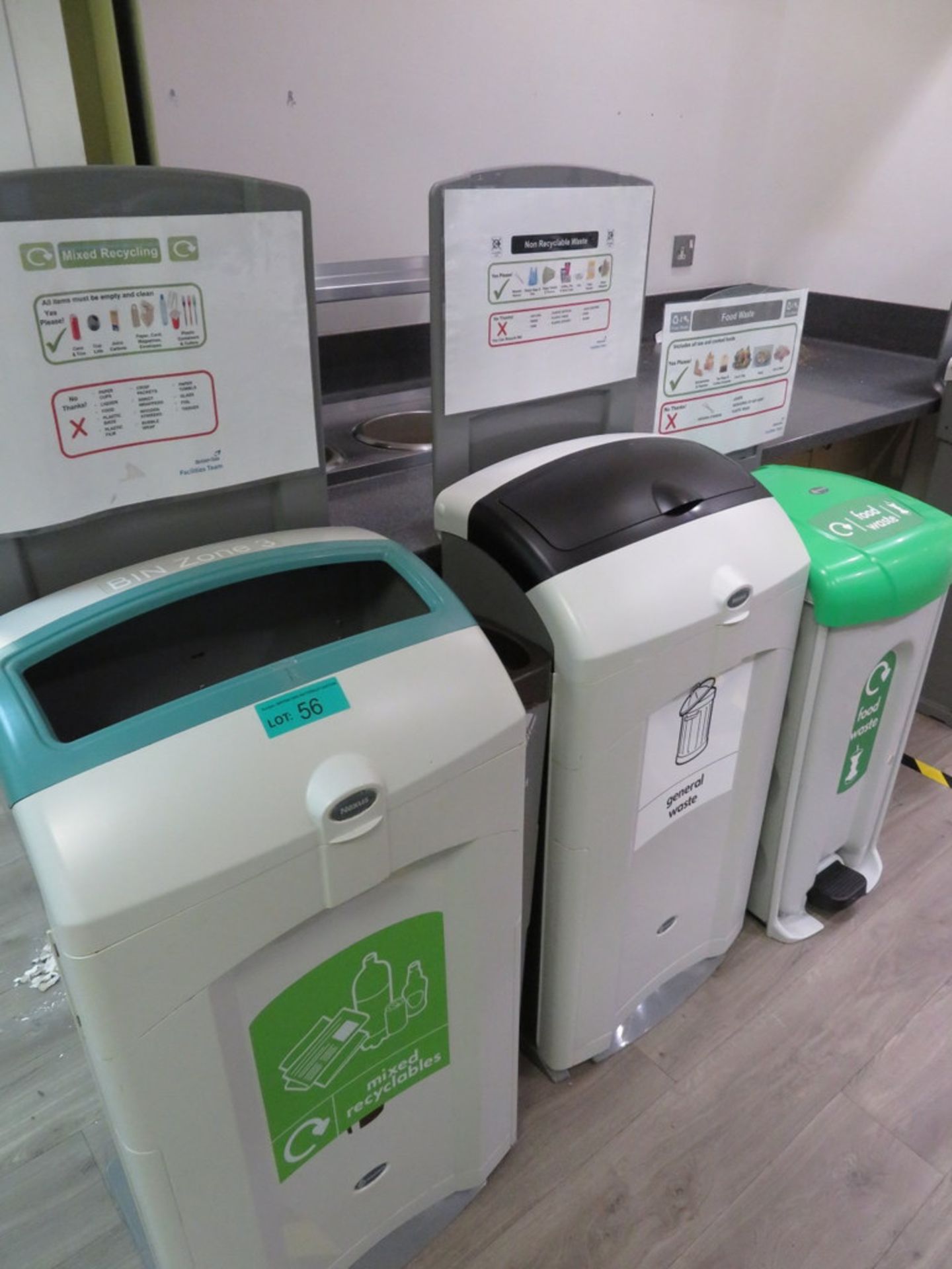 3x Various Waste Bins. To Include: General Waste, Mixed Recyclables & Food Waste. - Image 2 of 2