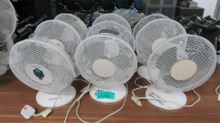 9x Various Desk Fans. Untested.