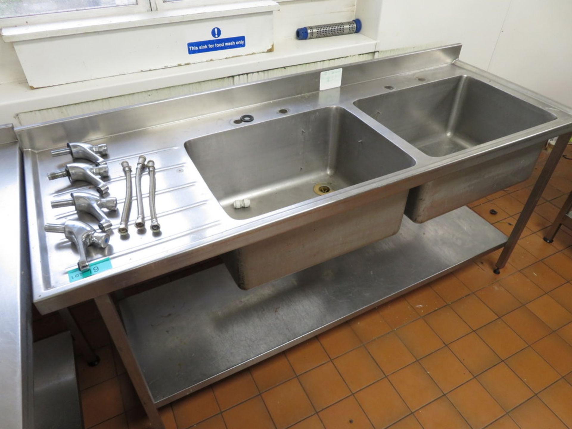 Stainless Steel Double Basin Sink Unit - Image 2 of 5