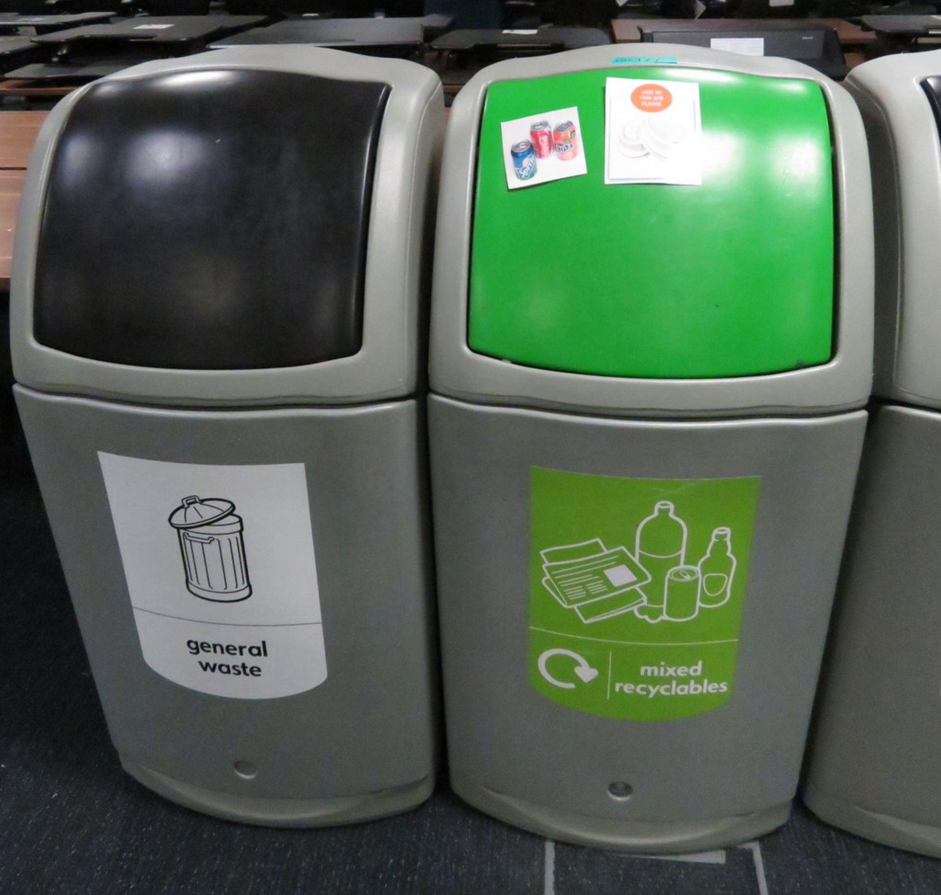 4x Various Waste Bins. To Include: General Waste, Mixed Recyclables & Plastics/Liquid. - Image 2 of 3