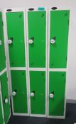 3x Probe 2 Compartment Personnel Lockers. Dimensions: 300x450x1780mm (LxDxH)