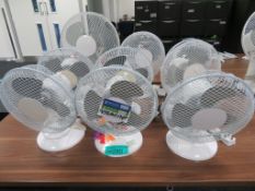 9x Various Desk Fans. Untested.