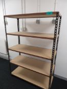 5 Tier Metal Storage Racking With Wooden Shelves.