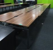 Bank Of Desks Seating 14.