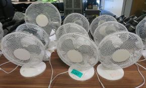 9x Various Desk Fans. Untested.