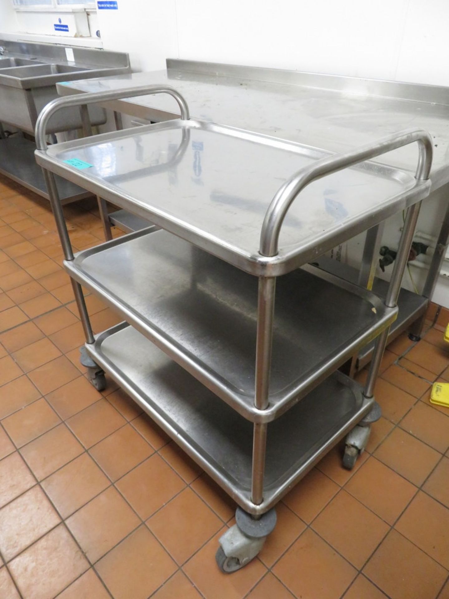 Stainless Steel 3 Tier Mobile Kitchen Trolley - Image 2 of 3