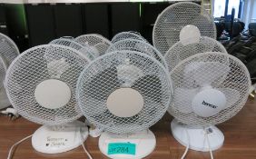 9x Various Desk Fans. Untested.