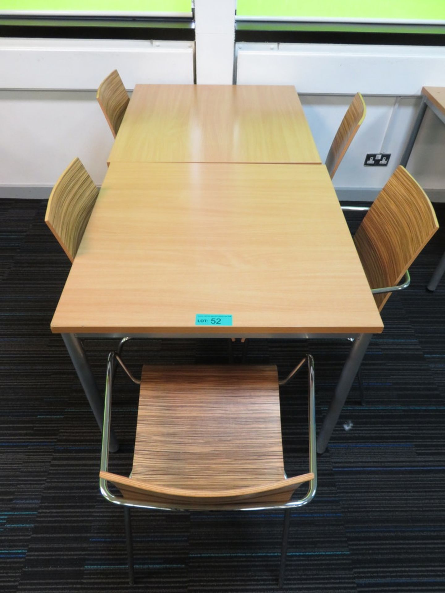 2x Canteen Tables & 5 Chairs - Image 2 of 3