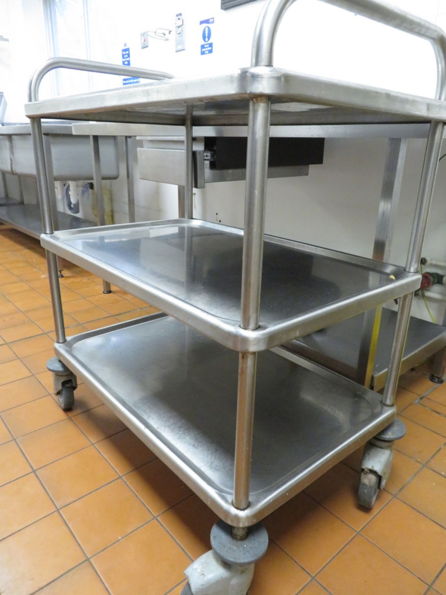 Stainless Steel 3 Tier Mobile Kitchen Trolley - Image 3 of 3