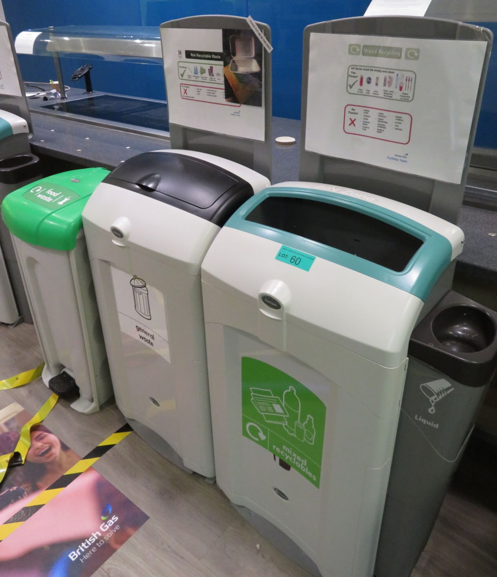 3x Various Waste Bins. To Include: General Waste, Mixed Recyclables & Food Waste. - Image 2 of 2