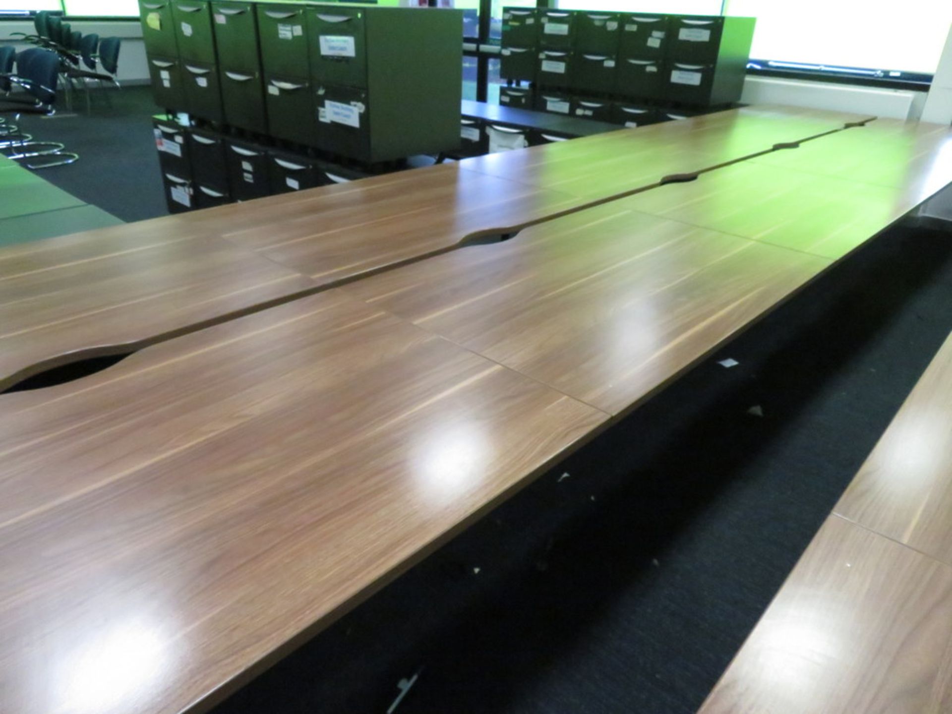 Bank Of Desks Seating 10. - Image 3 of 3