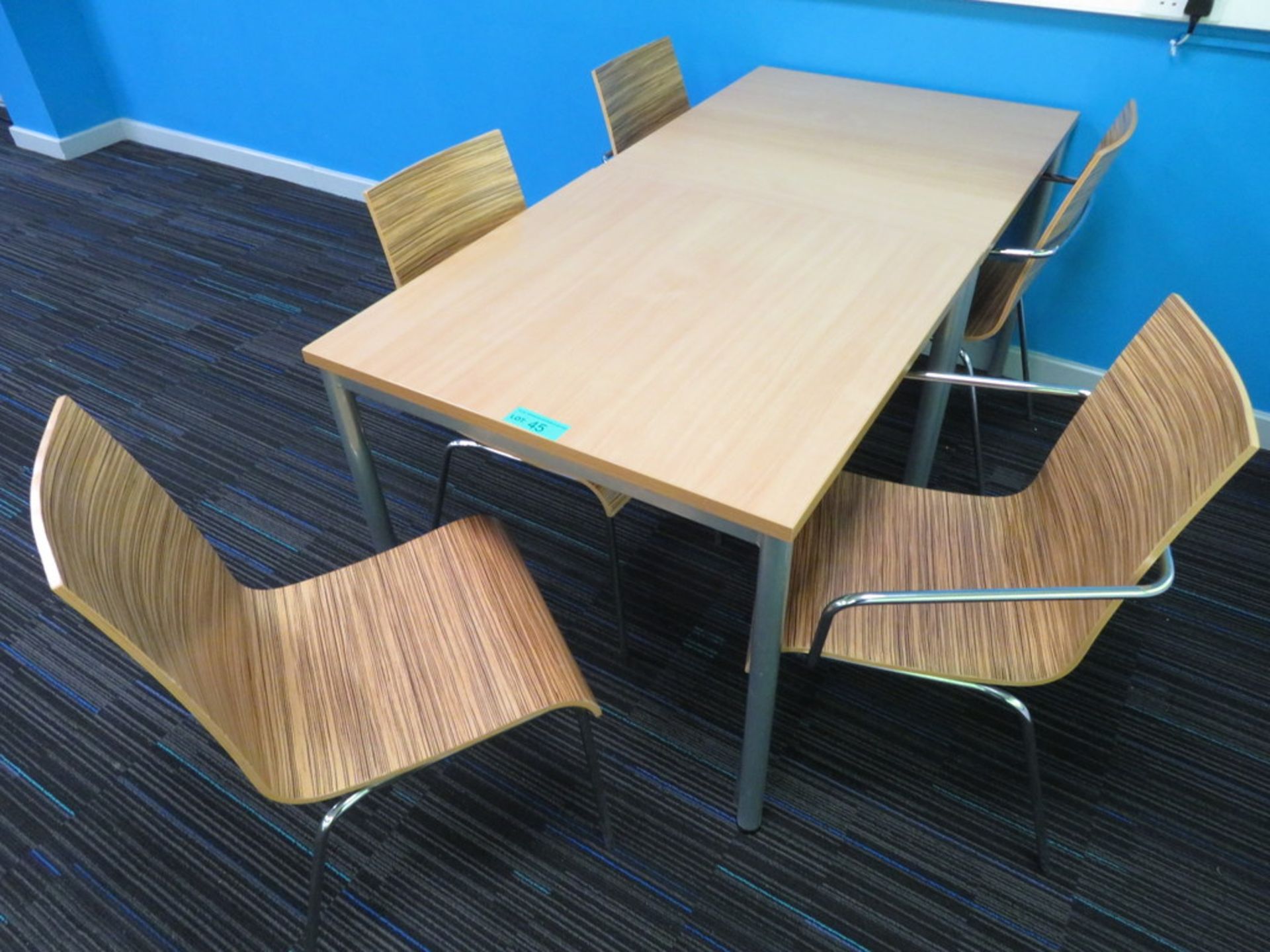 2x Canteen Tables & 5 Chairs - Image 3 of 3