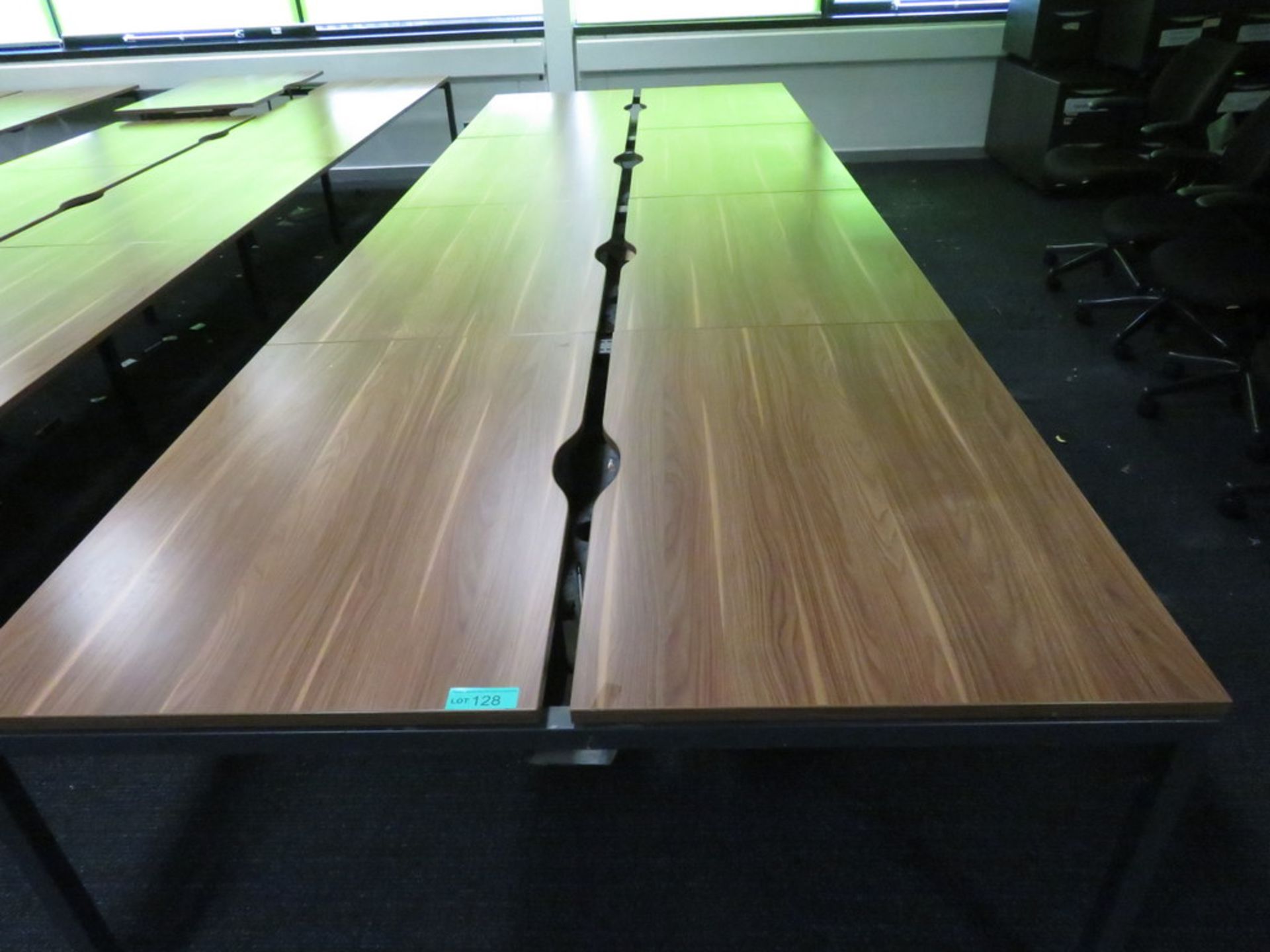 Bank Of Desks Seating 8. - Image 2 of 3