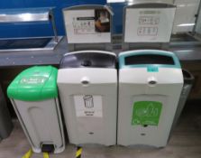 3x Various Waste Bins. To Include: General Waste, Mixed Recyclables & Food Waste.