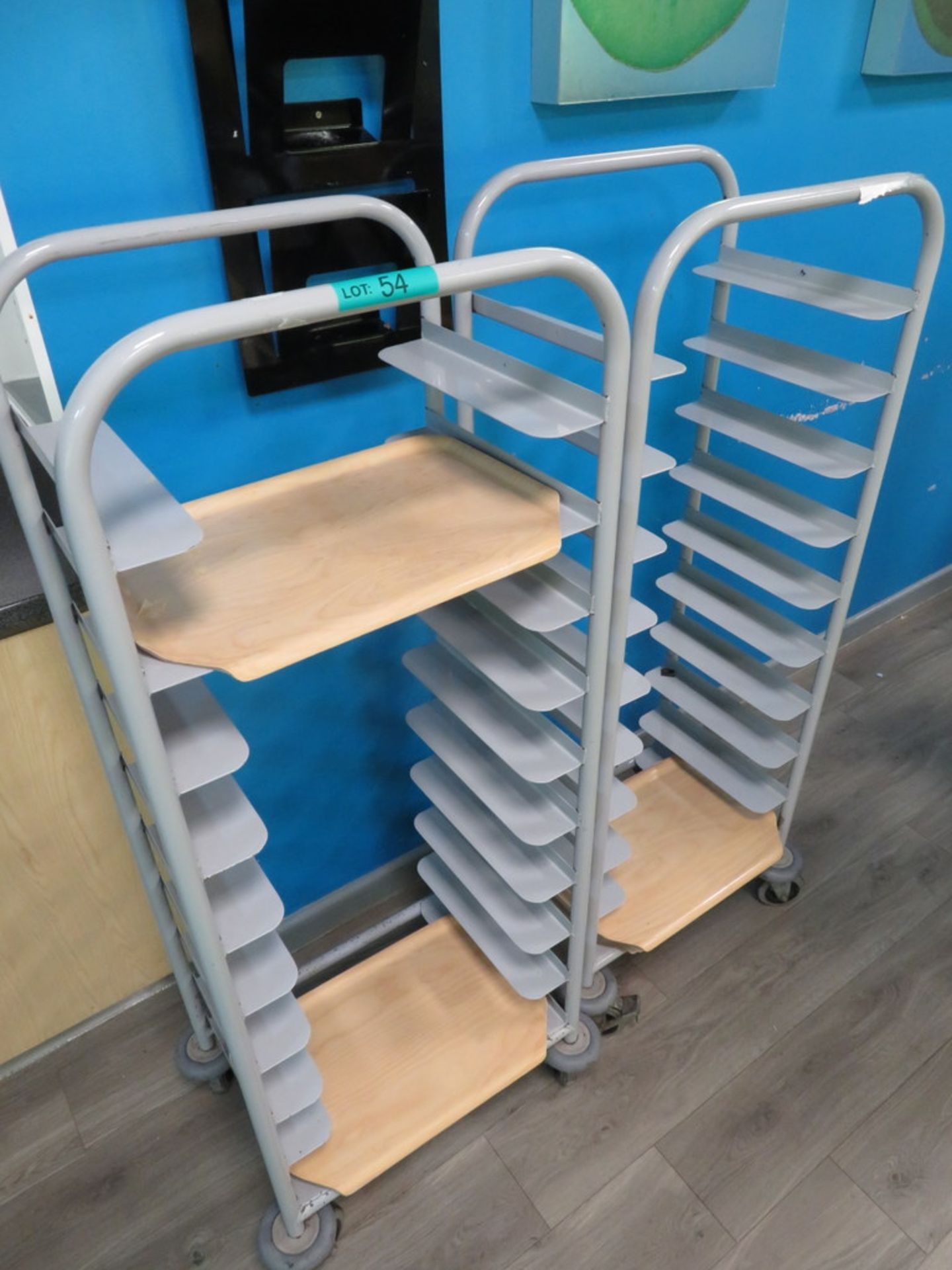 2x Mobile Canteen Tray Trollies. - Image 2 of 2