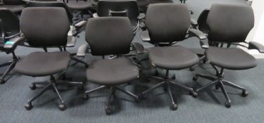 4x Humanscale Freedom Task Office Swivel Chairs. Varying Condition.