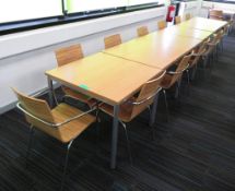 6x Canteen Tables & 13 Chairs