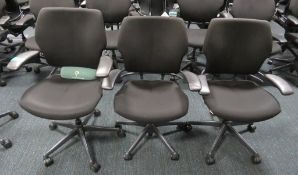 3x Humanscale Freedom Task Office Swivel Chairs. Varying Condition.