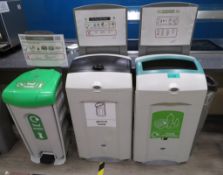 3x Various Waste Bins. To Include: General Waste, Mixed Recyclables & Food Waste.