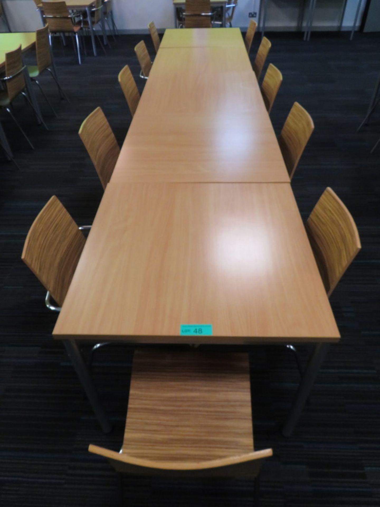 5x Canteen Tables & 11 Chairs - Image 2 of 3