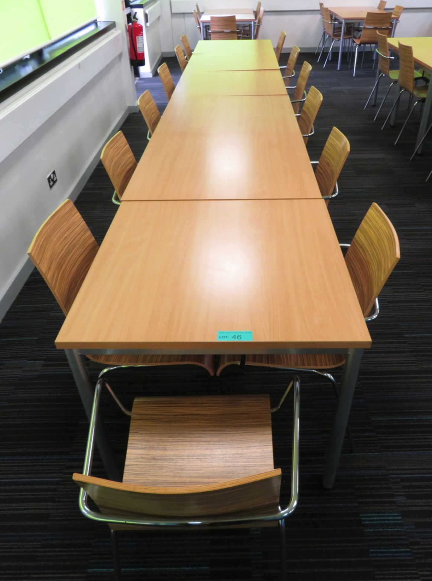 6x Canteen Tables & 13 Chairs - Image 2 of 3