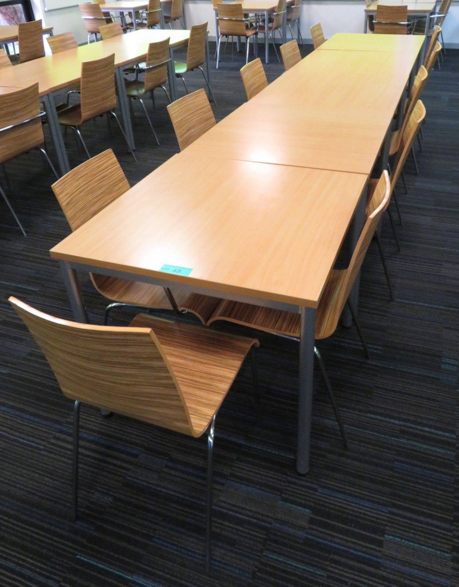 5x Canteen Tables & 11 Chairs