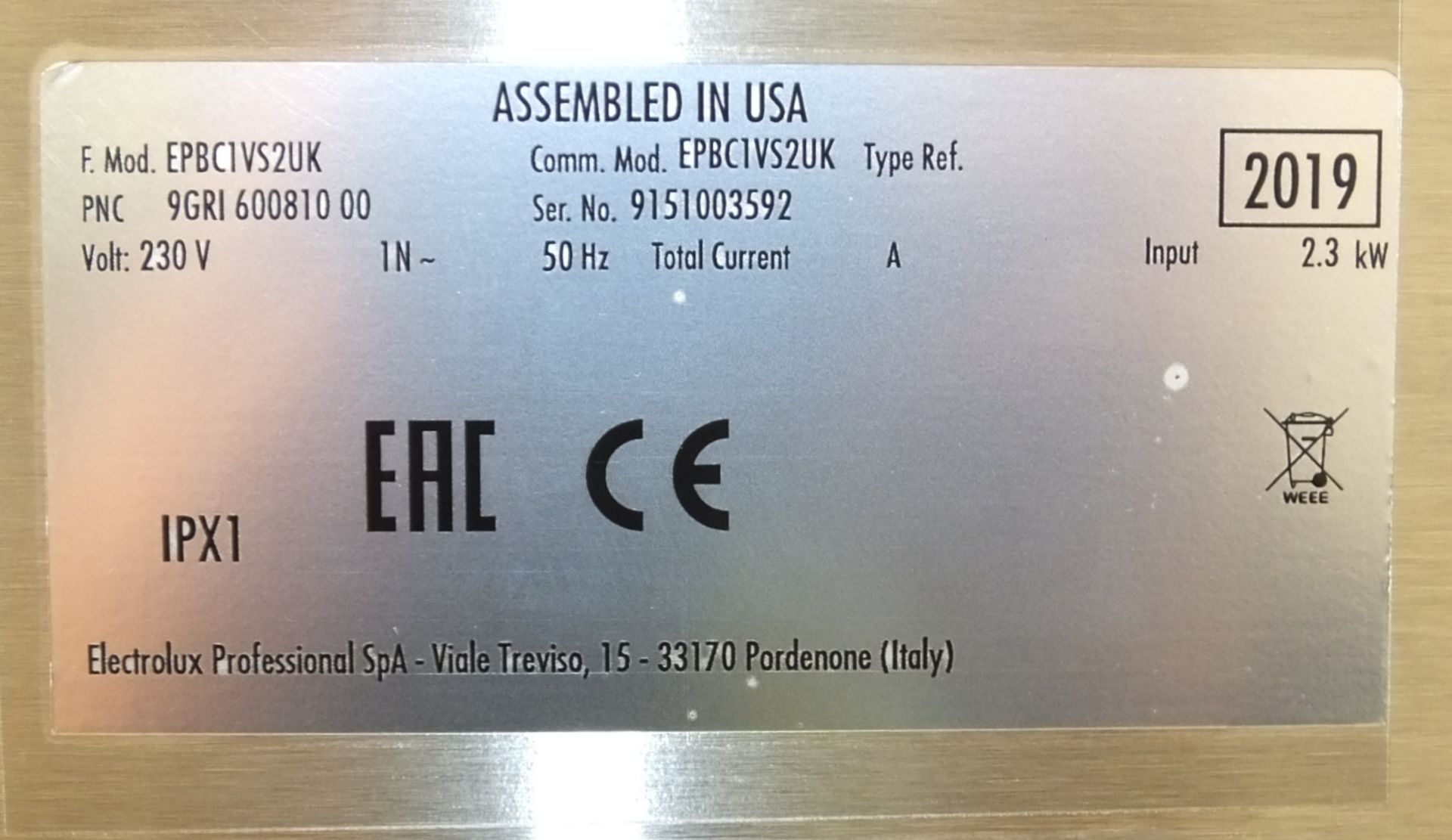 Electrolux EPBC1VS2UK PrecisionBrew Single Coffee Brewer (BARE UNIT) - 230v - BRAND NEW - Image 9 of 11