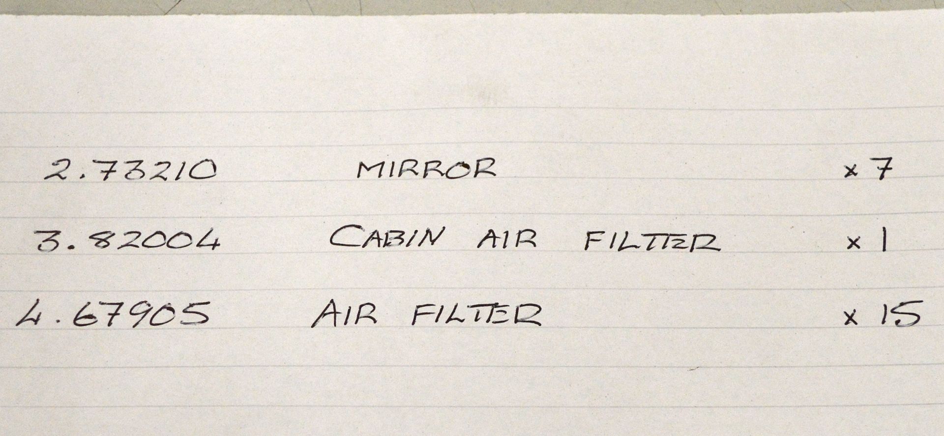 Vehicle parts - mirrors, cabin filters, air filters - see picture for itinerary for model - Image 6 of 6