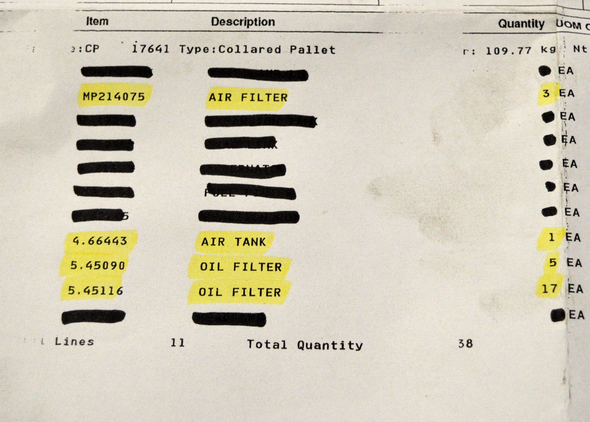 Vehicle parts - air filters, oil filters - see picture for itinerary for model numbers and - Image 7 of 7