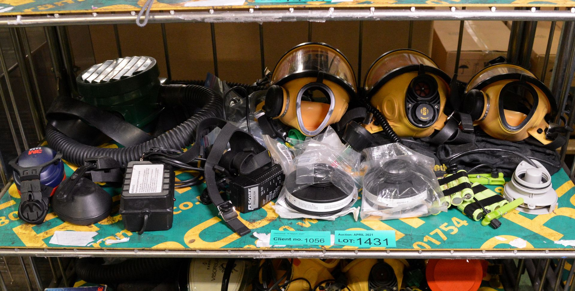 Respirator system - masks, headphones, battery pack, filters