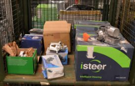 3x Isteer steering assemblies, 2x New generation brake callipers, Lucas Alternator, 2x Bos