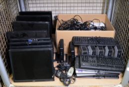 8x HP PCs with Monitors, cables, and keyboards