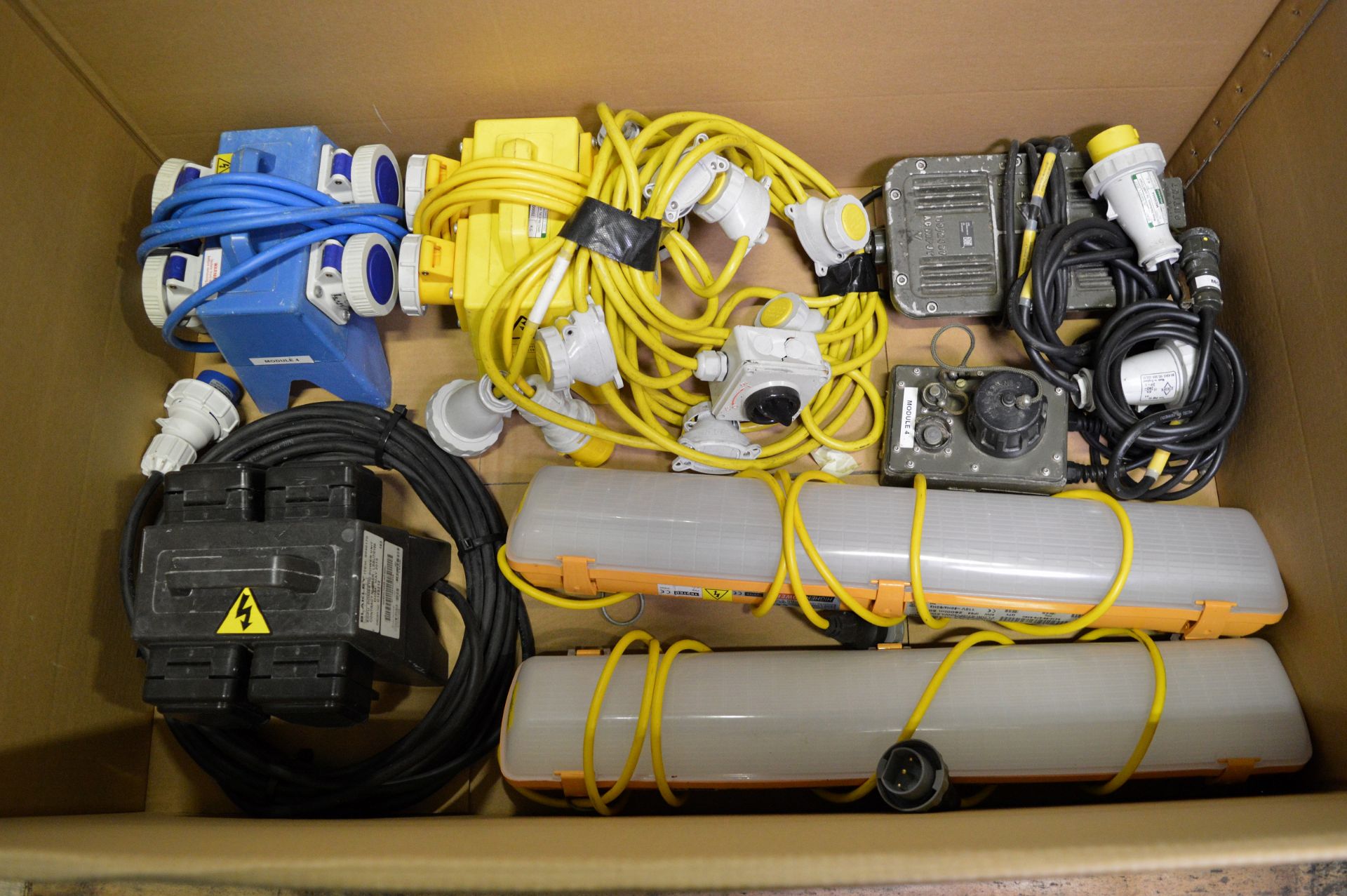 Various Electrical Equipment - Lights, 240v & 110V Distribution Boxes, Leads - Image 2 of 4