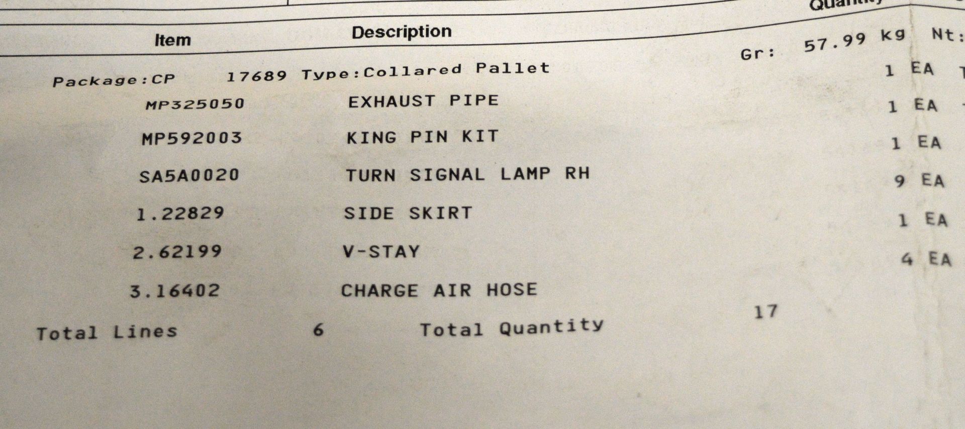 Vehicle parts - exhaust pipe, kingpin kit, side skirts, charge air hoses - see pictures - Image 7 of 7