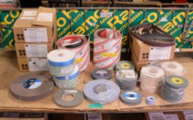 Various Abrasive & Grinding Discs and 3M Abrasive Belts (5 Boxes 25mm x 1065m 60 grit)