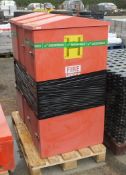 3x Red Fibreglass Empty Hose Cabinets L 730 x W 380 x H 1320mm