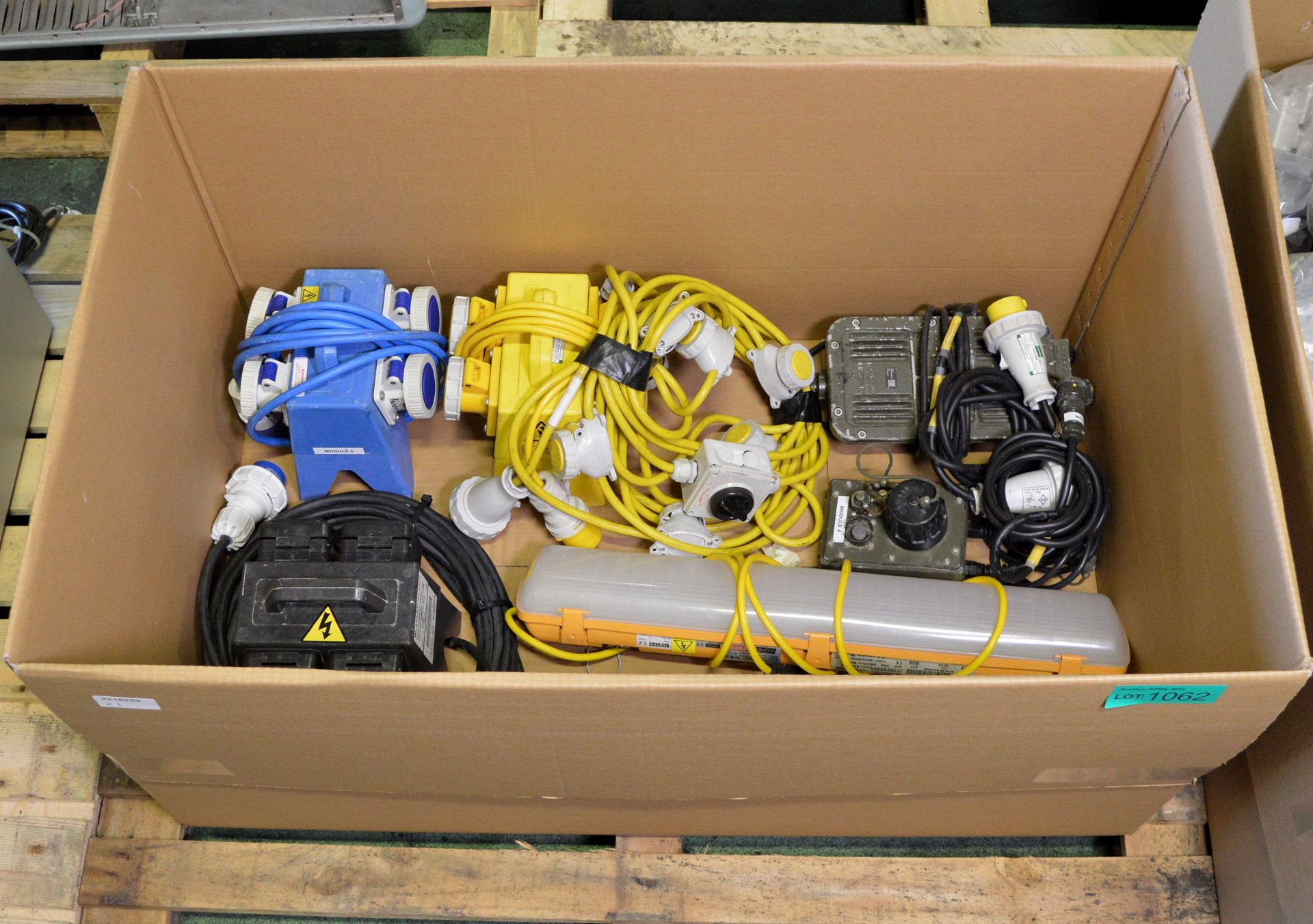 Various Electrical Equipment - Lights, 240v & 110V Distribution Boxes, Leads