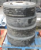 4x Used Vehicle Tyres Size 285/70R 19.5