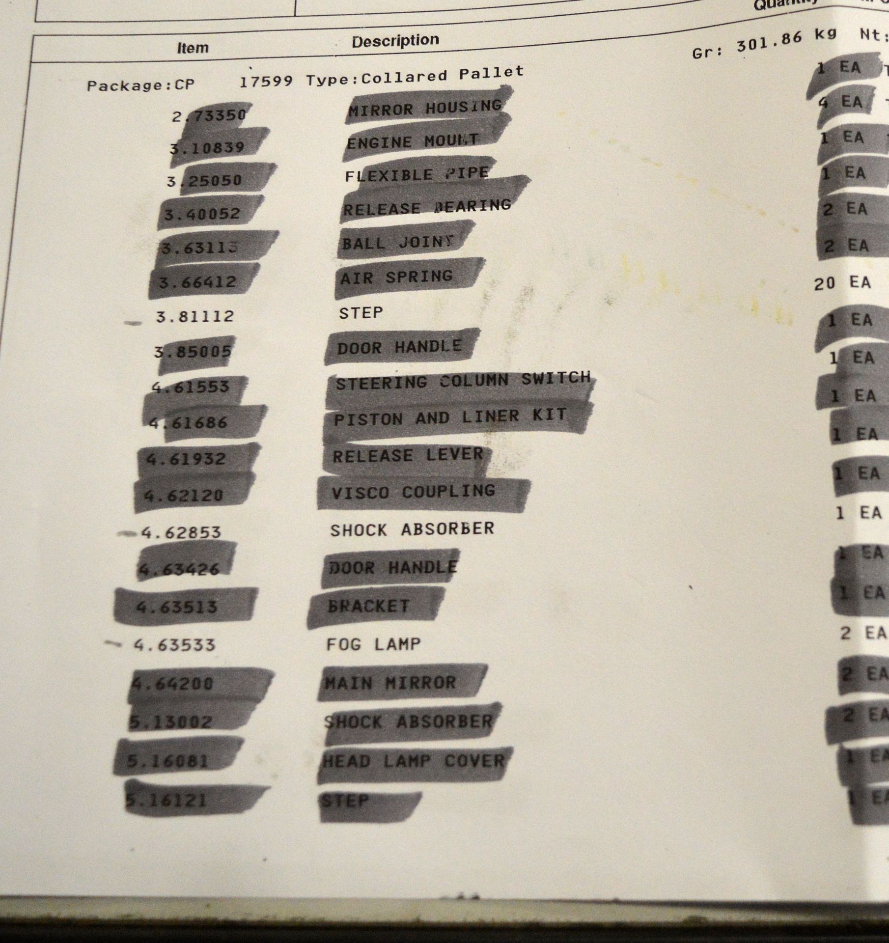 Vehicle parts - brake pads, ABS sensors, exhaust bellow - see picture for itinerary for model no. - Image 13 of 14