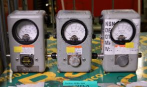 3x Bird Thruline 43 Wattmeters - 1x 25W element, 1x 100W element, 1x unknown element