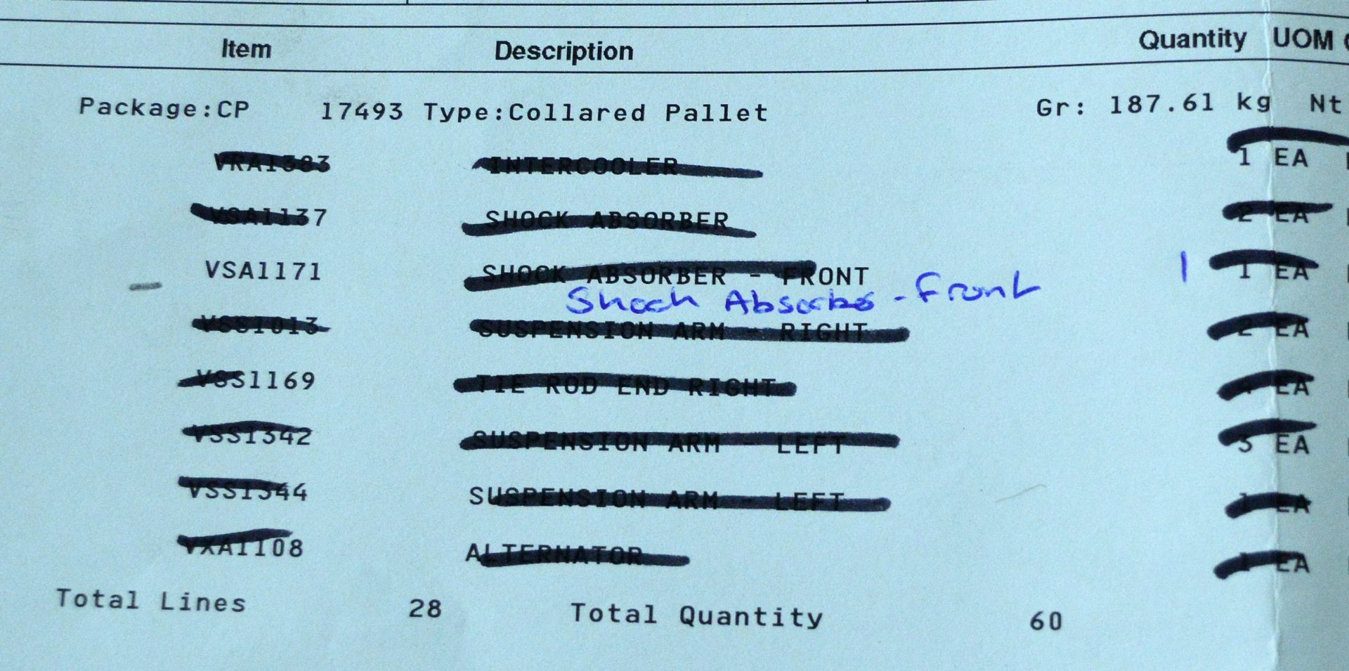 Vehicle parts - air filters, fuel filters, pad sets, handbrake cables - see picture for itinerary - Image 9 of 12