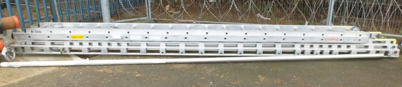 Angloco Aluminium Double Ladder 18-Rung 8.8M, Fire Service Triple Extension Ladder 13.5M E